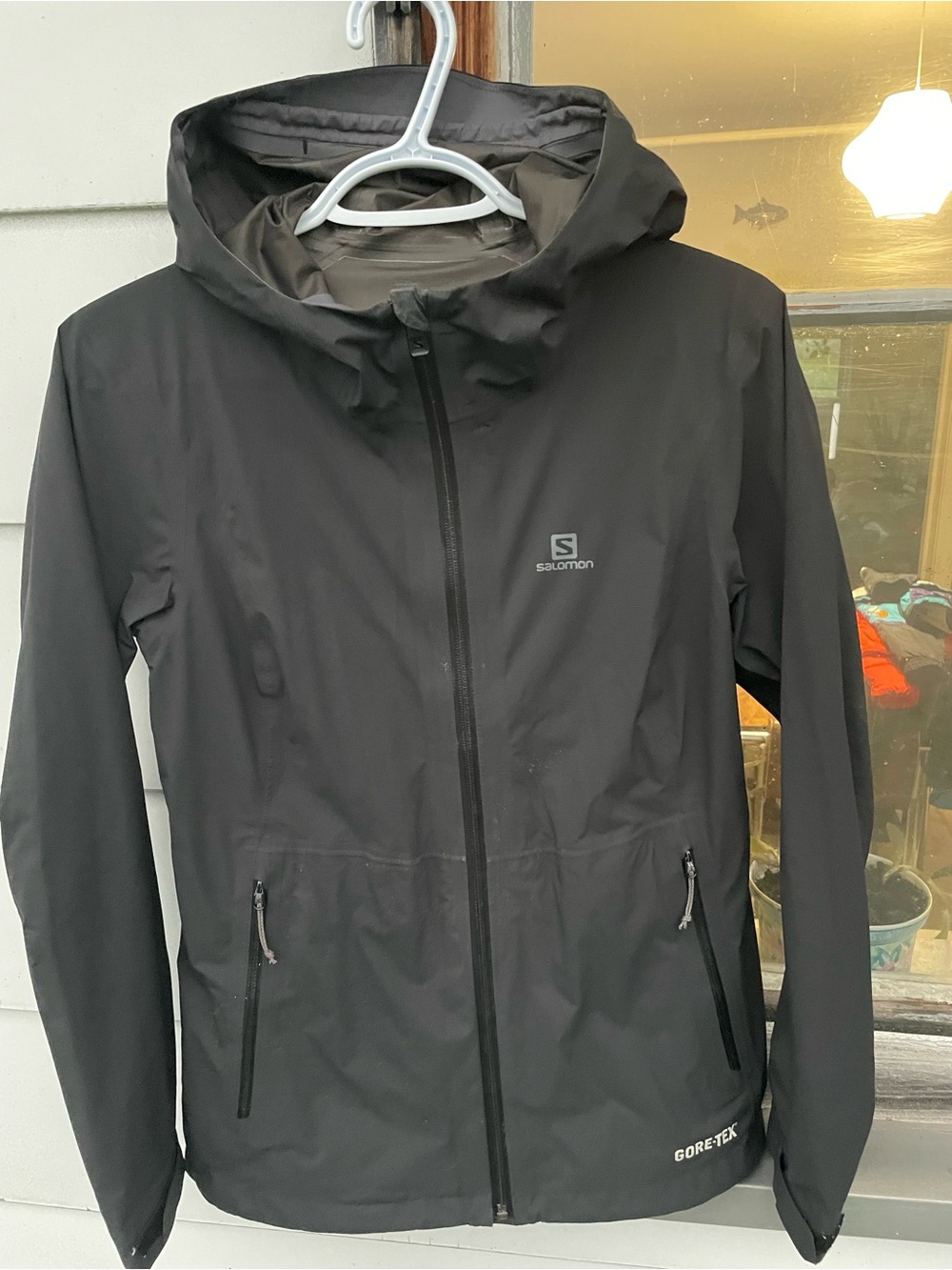 Salomon Gore-Tex Black Waterproof Hooded Jacket Size S